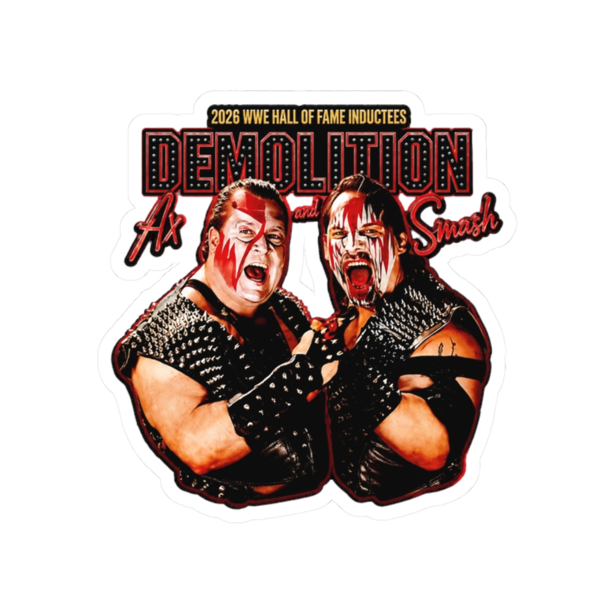 Ax and Smash Demolition 2026 WWE Hall of Fame Inductees Sticker - alternate angle 3, merchandise