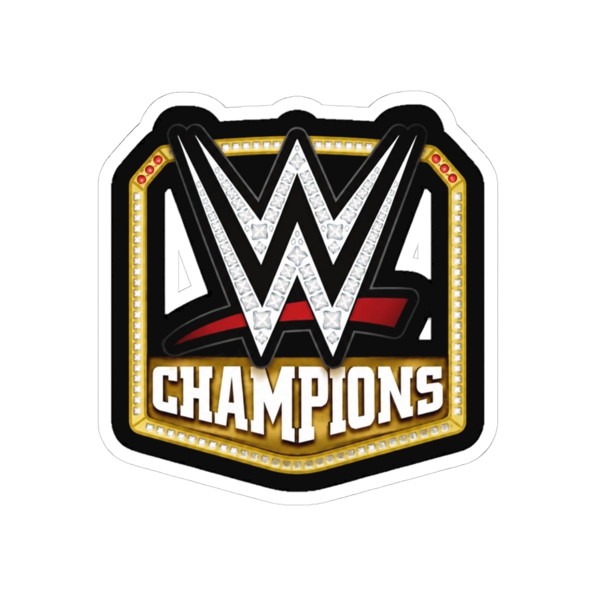 WWE World Heavyweight Champion Logo Sticker - alternate angle 1, merchandise